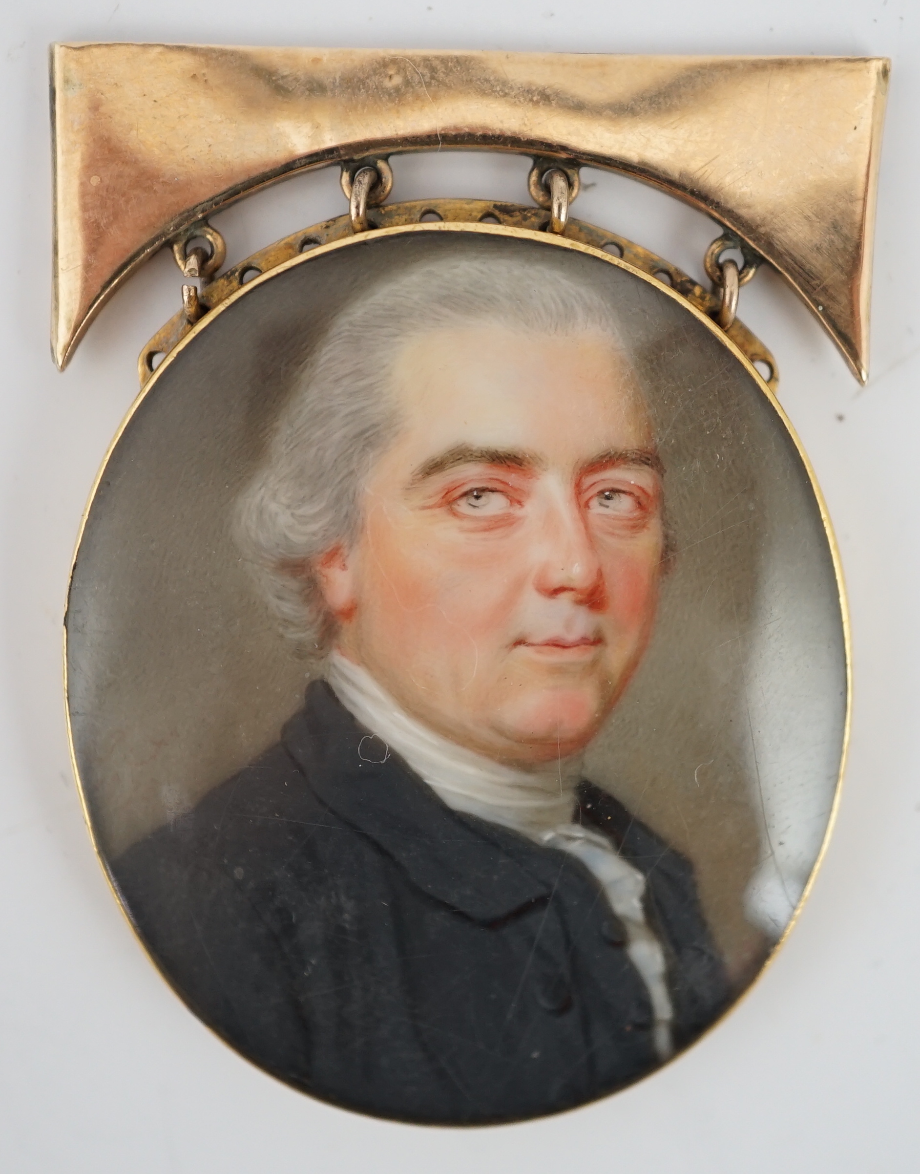 John Smart (British, 1742-1811), Portrait miniature of a gentleman, oil on ivory, 3.6 x 3.2cm. CITES Submission reference 3SWKABBR